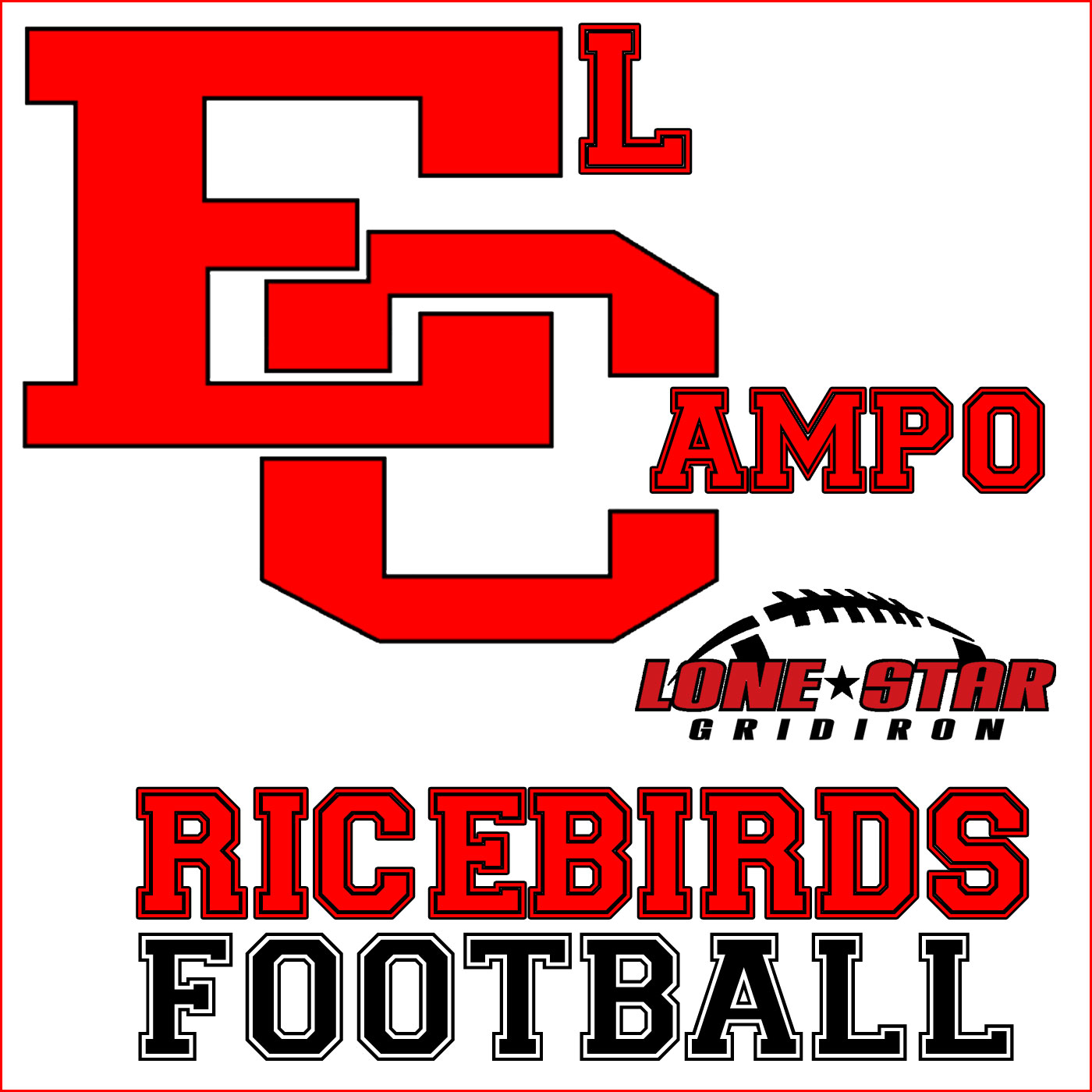 El Campo Ricebirds Football New Logo